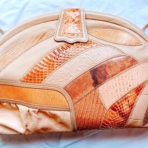 Vintage Leather Snakeskin Shoulder Strap or Clutch Purse.